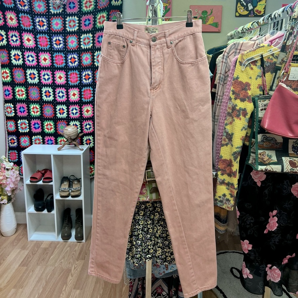 Pink vintage jeans